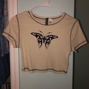 H&M Butterfly Crop Top